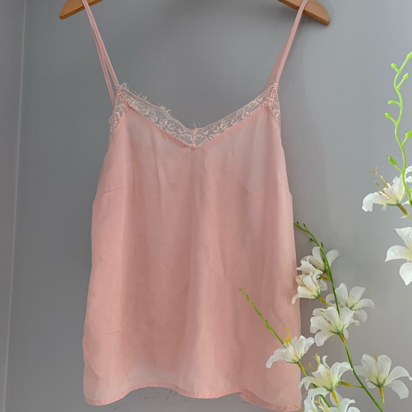 (2/$20) Streetwear Society M Pink Lace Tank top - Picture 2 of 4
